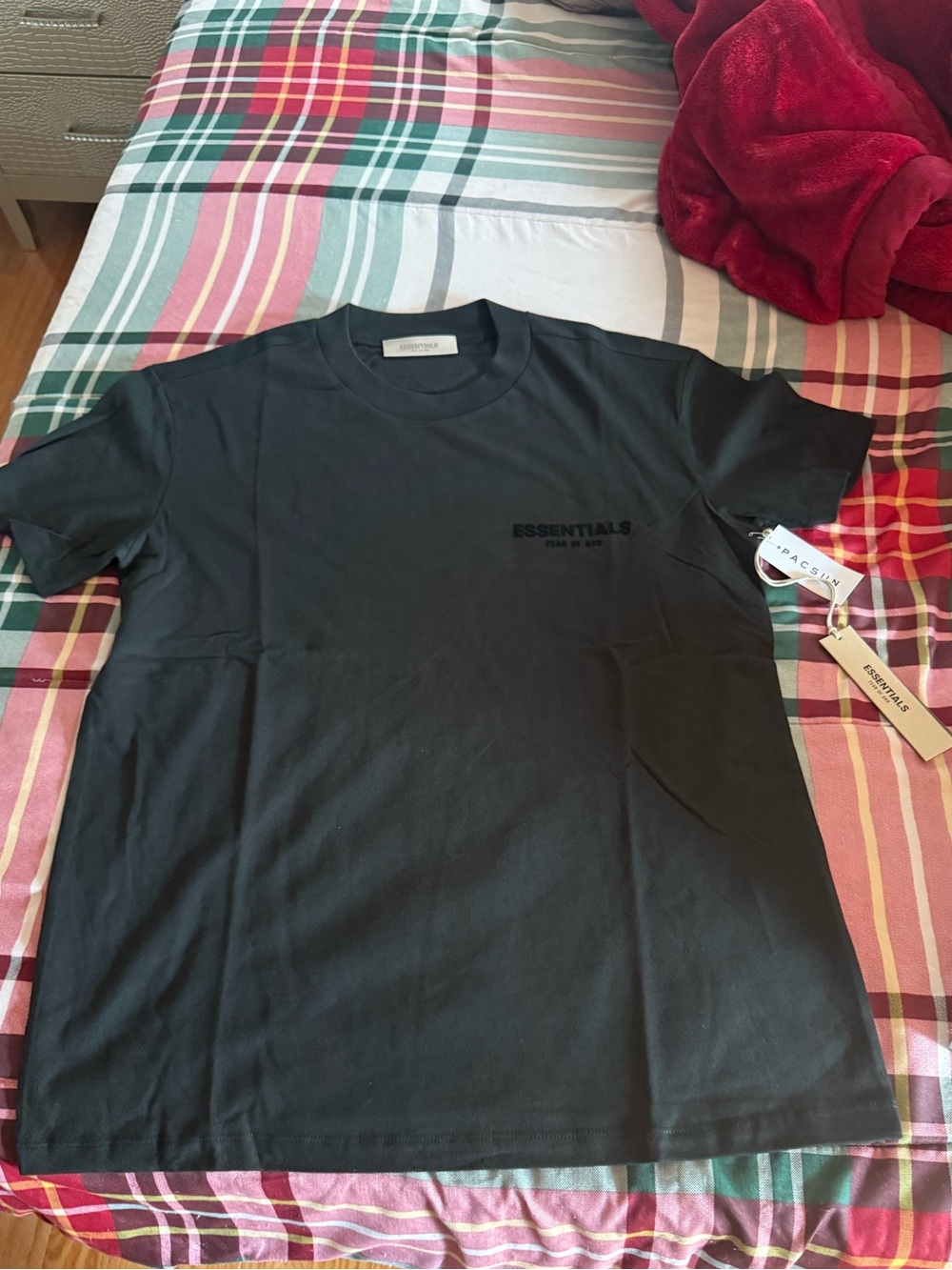 Essentials Black Logo Crewneck T-Shirt